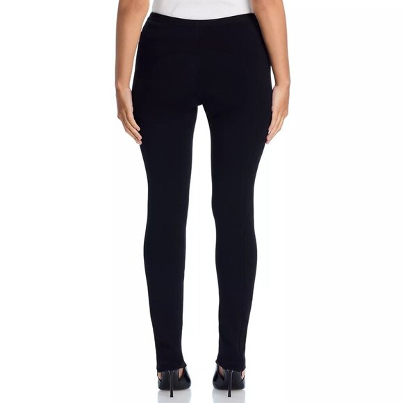 425$ Proenza Schouler White Label Marisol Ribbed Knit Skinny Pants Size L Black - Picture 3 of 4